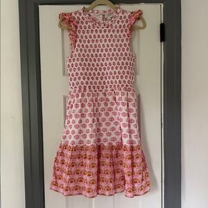 J. Crew Pink and Red Sleeveless Dress